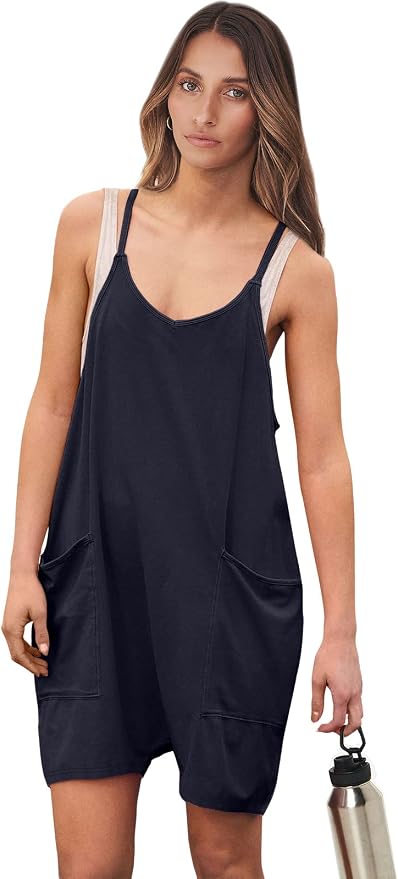 ANRABESS Womens Rompers Summer Casual Loose Sleeveless Overalls Spaghetti Strap Shorts Jumpsuit 2026 Beach Vacation Clothes - Image 8
