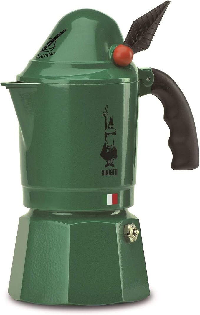 Bialetti Moka Express Alpina Stovetop Espresso Maker – Iconic Italian Moka Pot for Espresso Coffee, 3 Espresso Cups (4.3 oz / 130 mL), Aluminum, Green - Image 6