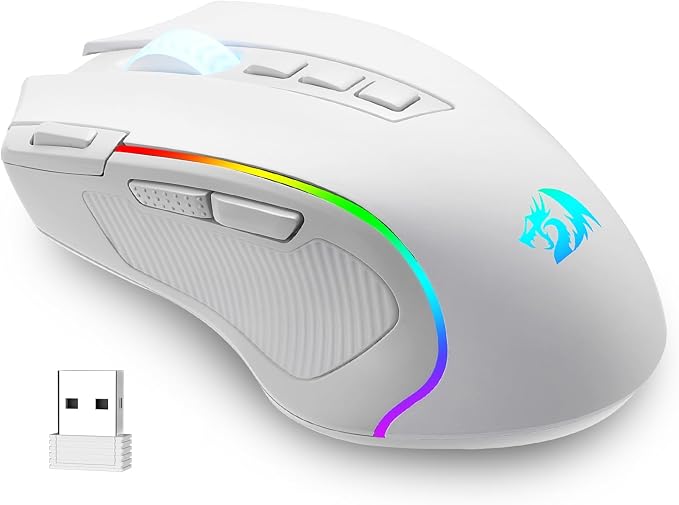 Redragon M612 Wireless RGB Optical Gaming Mouse 8000 DPI Remapping Keys | Cable-Free 0 Delay, Redefine Keybinding Macro, Vibing Backlight, Ergonomic Grip Body Comfort - Image 9