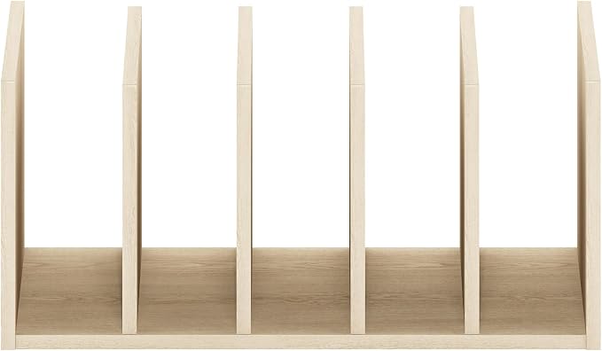 Furinno HERMITE Desk File Folder Organizers, 5-Space Vertical Desktop Office Organization Racks, Desk Top Display Book Shelf, for Paper, Office Supplies, Magazine, Bauhaus Oak - Image 6