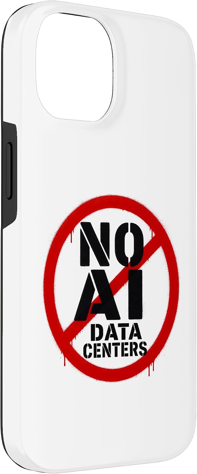 No AI Data Centers – Simple Minimal Spray Paint Style Text Case for iPhone 14 - Image 3
