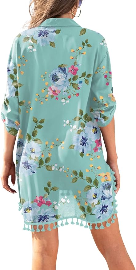 Yincro Women Swimsuit Cover Up Shirt 2026 Tassel Beach Bathing Suit for Swimwear Bikini Dress - Image 3
