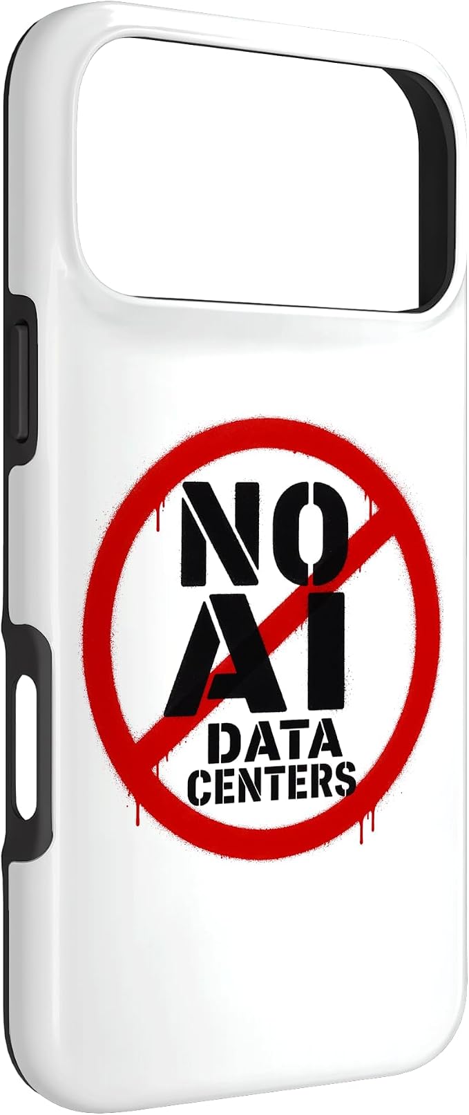 No AI Data Centers – Simple Minimal Spray Paint Style Text Case for iPhone 17 Pro Max - Image 3