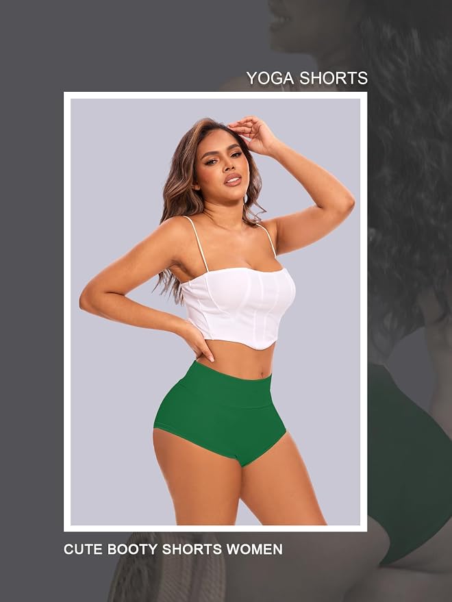 Cut Out Yoga Shorts Booty Butt Lifting Scrunch Shorts High Waisted Workout Gym Active Hot Pants - Image 4