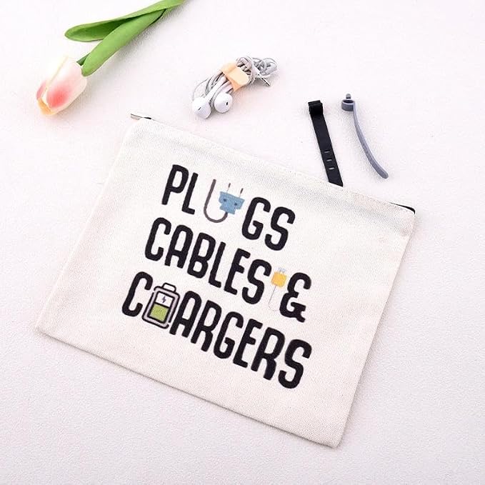 Travel Charger Organizer Bag for Cords and Cables Plug Charging Bag Earphone Storage Pouch Small Electronic Makeup Bags Wire Charge Holder Pouch with Zipper Usb Pouches for Travel Gifts for Men Women - Image 7