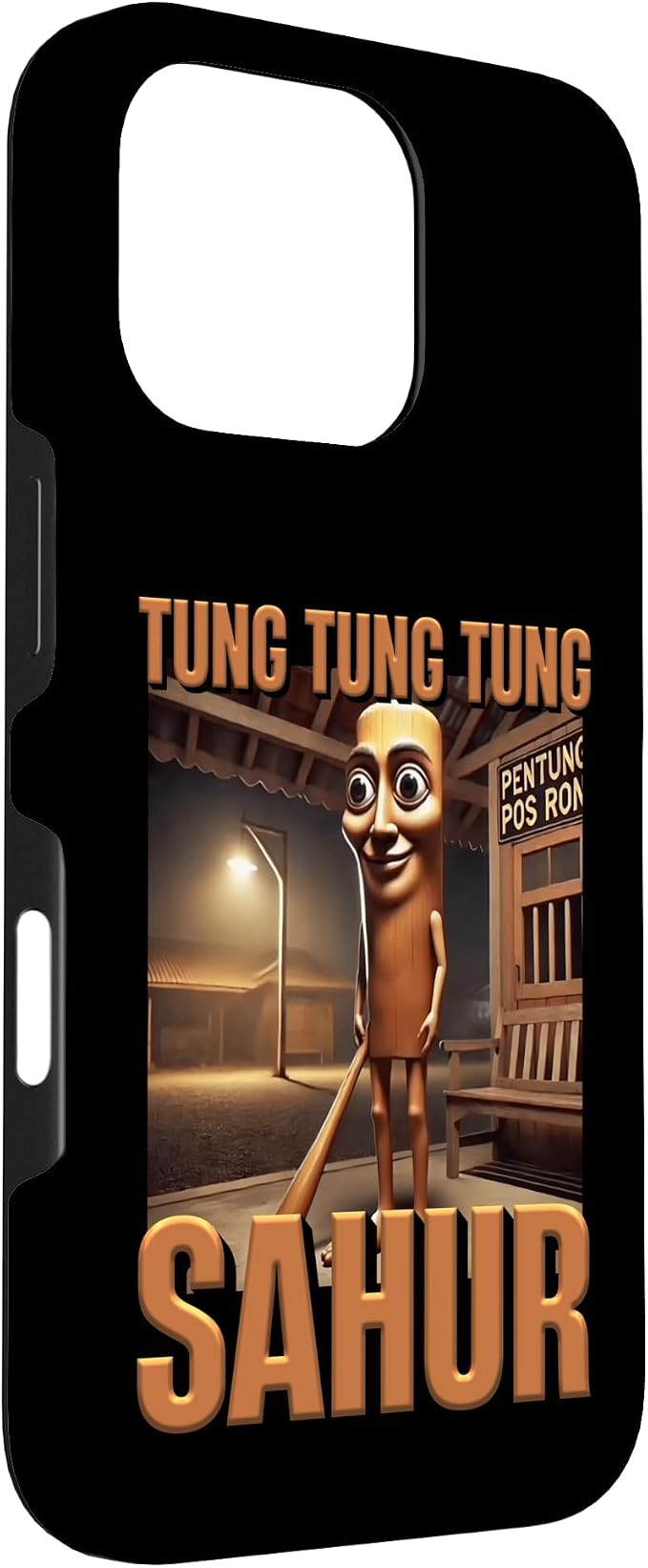 Internet Hilarious Meme AI Character Tung Tung Tung Sahur Case for iPhone 16 Pro - Image 3