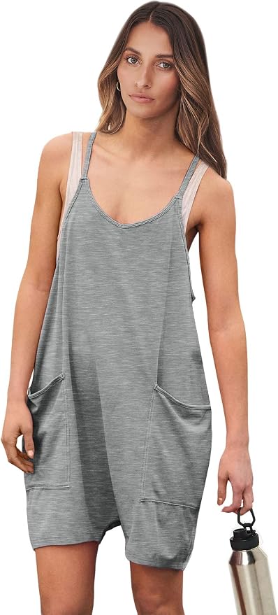 ANRABESS Womens Rompers Summer Casual Loose Sleeveless Overalls Spaghetti Strap Shorts Jumpsuit 2026 Beach Vacation Clothes - Image 8