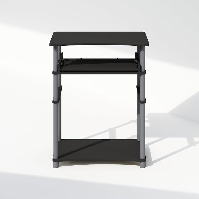 Furinno Home Desk, 23.6" Wide Gaming Desk with Keyboard Tray, Computer Desk, Office Writing Desk for Home Office, Bedroom, Black - Image 6