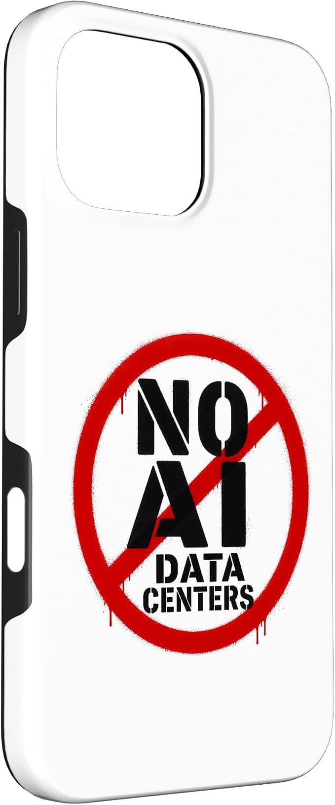 No AI Data Centers – Simple Minimal Spray Paint Style Text Case for iPhone 16 Pro Max - Image 3