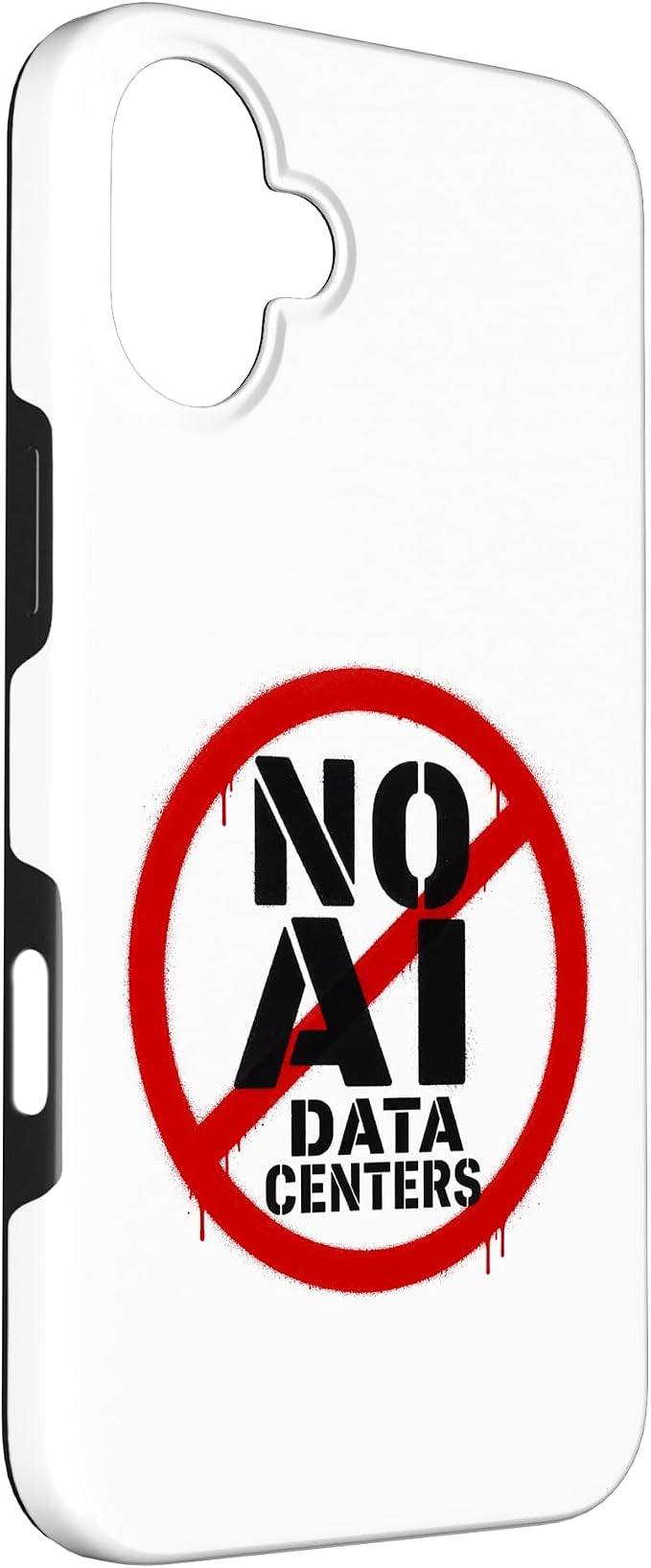 No AI Data Centers – Simple Minimal Spray Paint Style Text Case for iPhone 16 Plus - Image 3