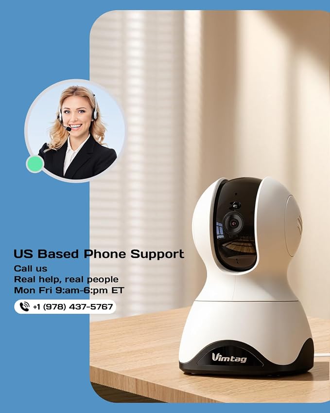 VIMTAG 4K 8MP Pan/Tilt Pet Camera Indoor with Phone App for Dog/Cat/Baby/Nanny/Home Security, Motion Tracking, Night Vision, 2-Way Audio, AI Detection, 5G/2.4GHz WiFi, Cloud & SD Card, Works w/Alexa - Image 11
