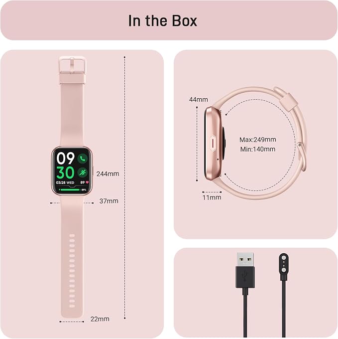 Tensky Smart Watch for Women Android & iPhone, Alexa Built-in, 1.8" Touch Screen Fitness Tracker with Answer/Make Calls, 3ATM Waterproof Heart Rate/Sleep/SpO2 Monitor, Pedometer, 100+ Sport Modes - Image 7