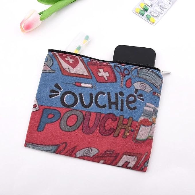 Ouch Pouch Med Kit Bag Small Nurse Medical Bag Pouch Emergency Pouches for School Camping Travel Medicine Bags for Family First Aid Kit Organizer Pouches Medication Storage Bags for Pills Ouchie Bag - Image 7