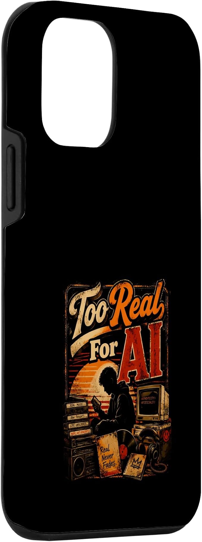 Too Real for AI - Authentic Music Lovers Case for iPhone 12 mini - Image 3