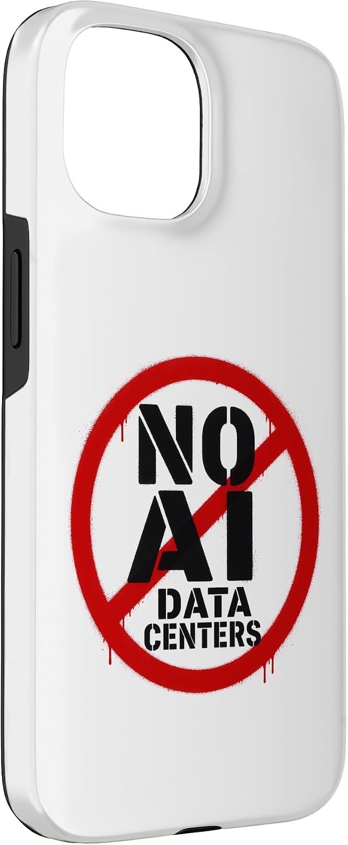 No AI Data Centers – Simple Minimal Spray Paint Style Text Case for iPhone 15 - Image 3