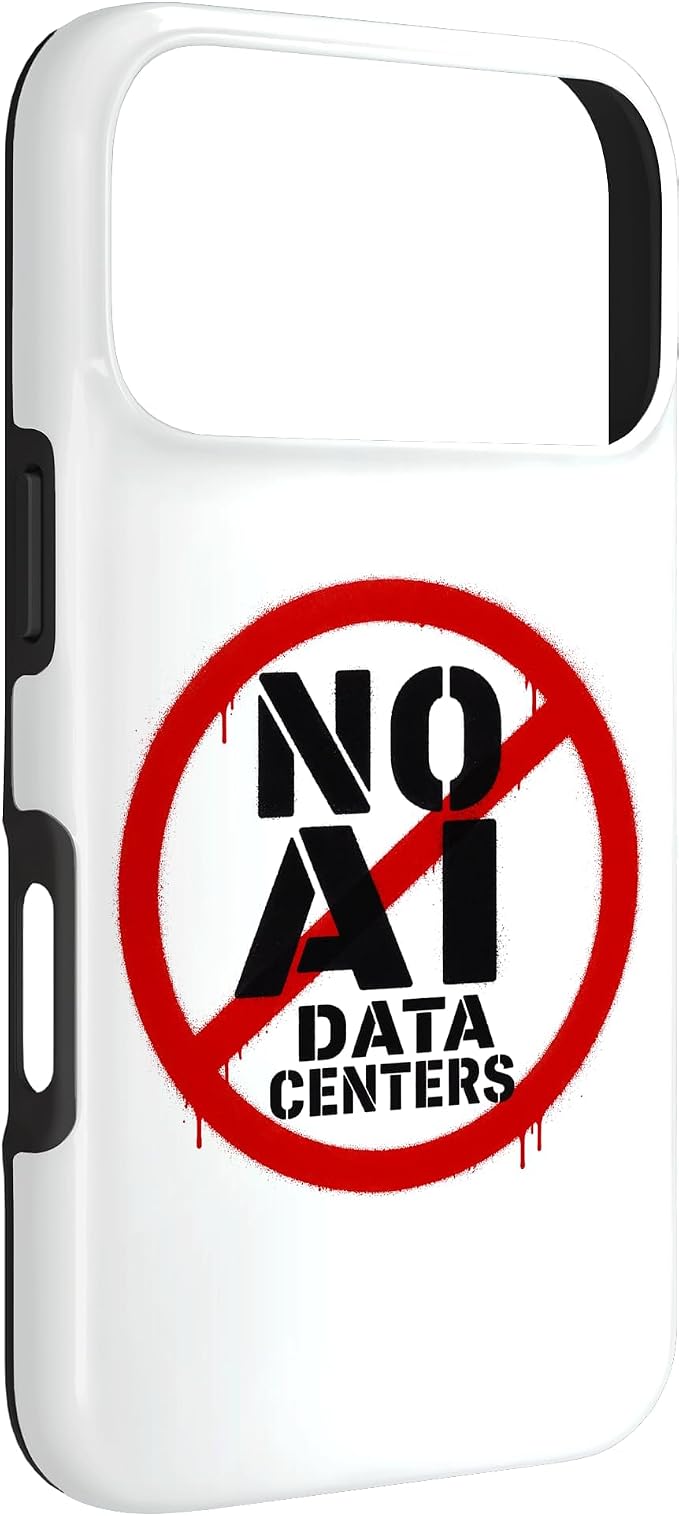 No AI Data Centers – Simple Minimal Spray Paint Style Text Case for iPhone 17 Pro - Image 3