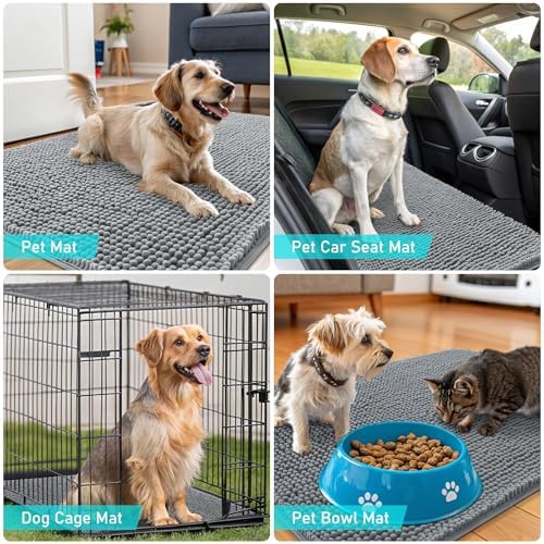 OLANLY Dog Door Mat for Muddy Paws 32x20, Super Absorbent Chenille Mud Mat - Image 7