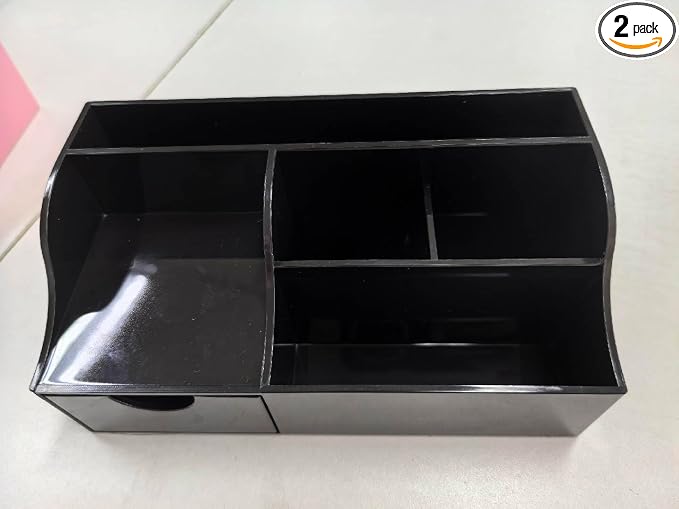 HBlife Acrylic Desk Organizer with Drawer, Pen & Pencil Holder, Multifunctional Desktop Caddy for Office Supply and Organization by HBlife
