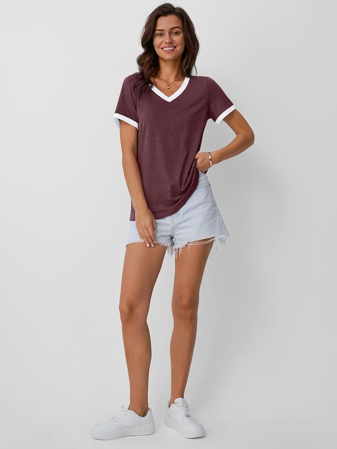 AUTOMET Womens Short Sleeve T-Shirts Summer Tops Casual Soft Tunic V Neck Basic Workout Clothes Spring Fashion Outfits 2026 - Image 5