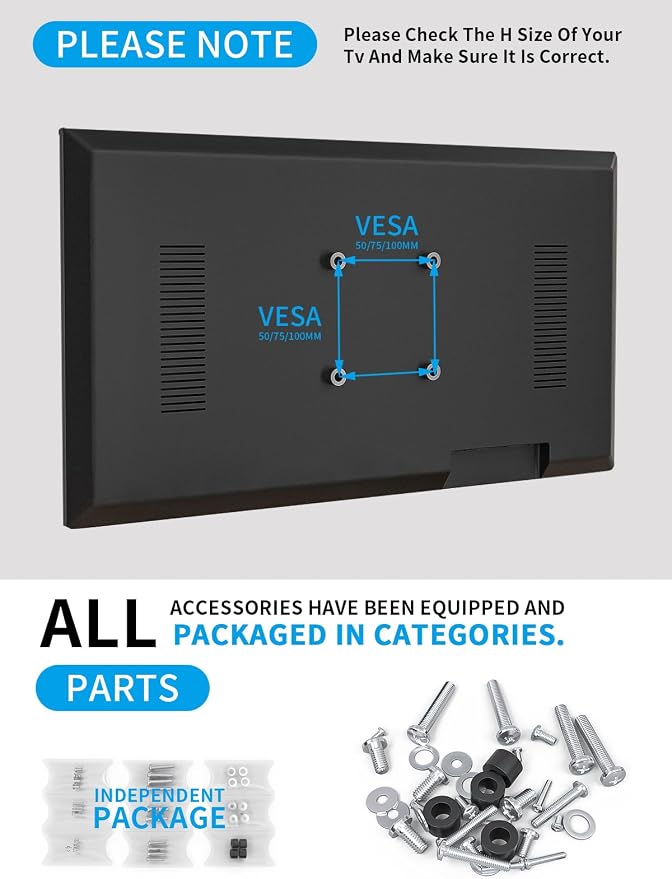 AX WABER Dual Monitor Stand Vertical Stack Screen Free-Standing Desk Mount Arm Riser Fits Two 13 to 34 Inch Computer Monitors with Swivel,Tilt, Height Adjustable,VESA Stand 100x100mm, 75x75mm AX05TB02 - Image 7