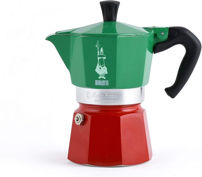 Bialetti - Moka Express Italia Collection: Iconic Stovetop Espresso Maker, Makes Real Italian Coffee, Moka Pot 3 Cups (4.3 Oz - 130 Ml), Aluminium, Colored in Red Green Silver - Image 7