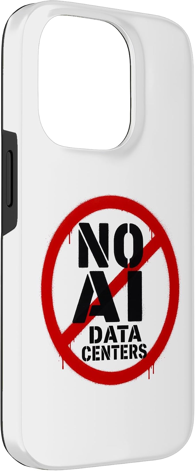 No AI Data Centers – Simple Minimal Spray Paint Style Text Case for iPhone 14 Pro - Image 3