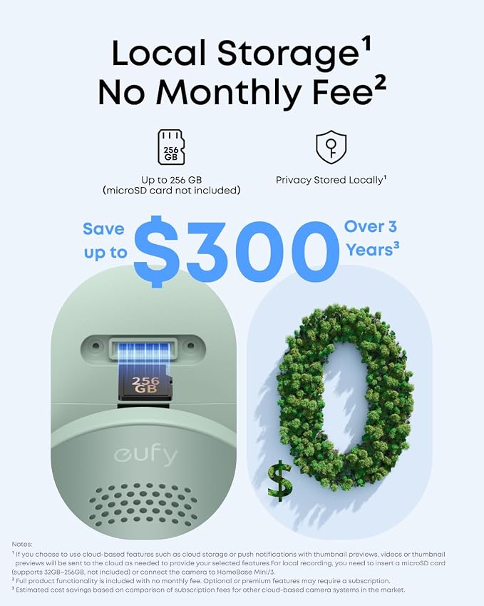 eufy Security Indoor/Outdoor Camera C31, IP66, Spotlight-Free Color Night Vision,360° Coverage Pan and Tilt, AutoTracking,AI Human/Vehicle/Pet/Cry Detection,24/7 Recording,Green (No Subscription) - Image 9