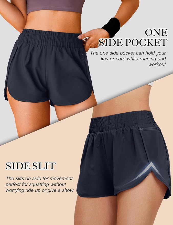 Blooming Jelly Women's Quick-Dry Running Shorts Workout Sport Layer Active Shorts with Pockets 1.75" - Image 5