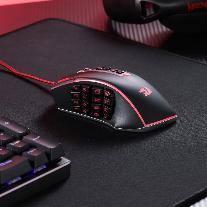 Redragon M990 Wired RGB MMO Gaming Mouse 32000 DPI Remapping Keys | Stable Lag-Free Connection, Redefine Keybinding Macro, Vibing Backlight, Ergonomic Grip Body Comfort - Image 8