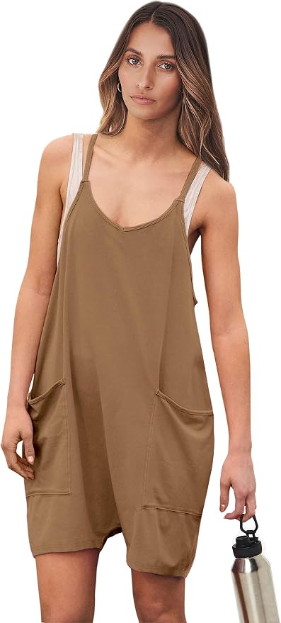 ANRABESS Womens Rompers Summer Casual Loose Sleeveless Overalls Spaghetti Strap Shorts Jumpsuit 2026 Beach Vacation Clothes - Image 8
