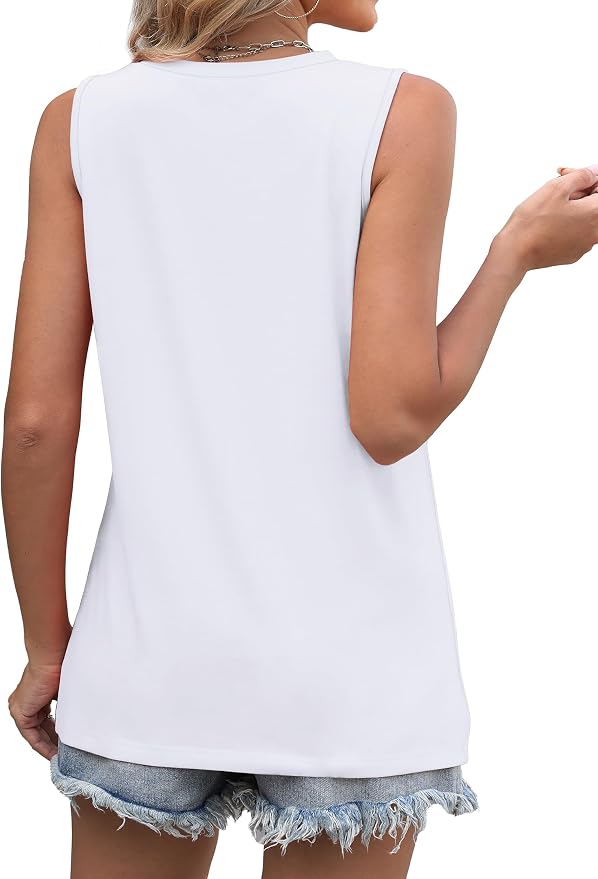 WIHOLL Women's Sleeveless Summer Crewneck Loose Fit Tank Tops - Image 5