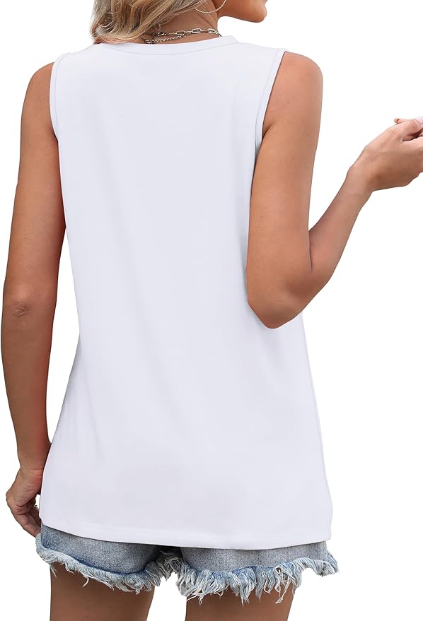 WIHOLL Women's Sleeveless Summer Crewneck Loose Fit Tank Tops - Image 5