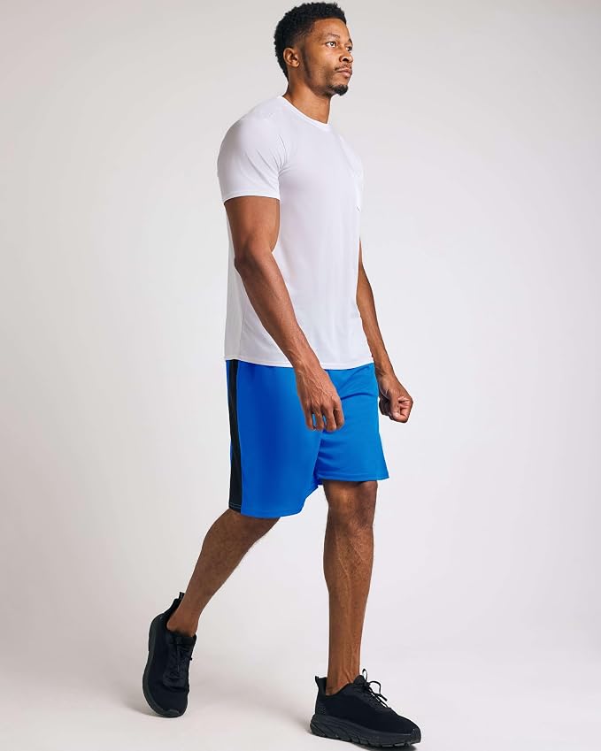 5 Pack Men's Mesh Shorts Athletic Basketball Sports Gym Workout Pockets | Cooling Moisture-Wicking, 9", Long, Quick-Dry, Breathable, Elastic Drawstring Waistband. Running, Exercise, Soccer, Training. - Image 8