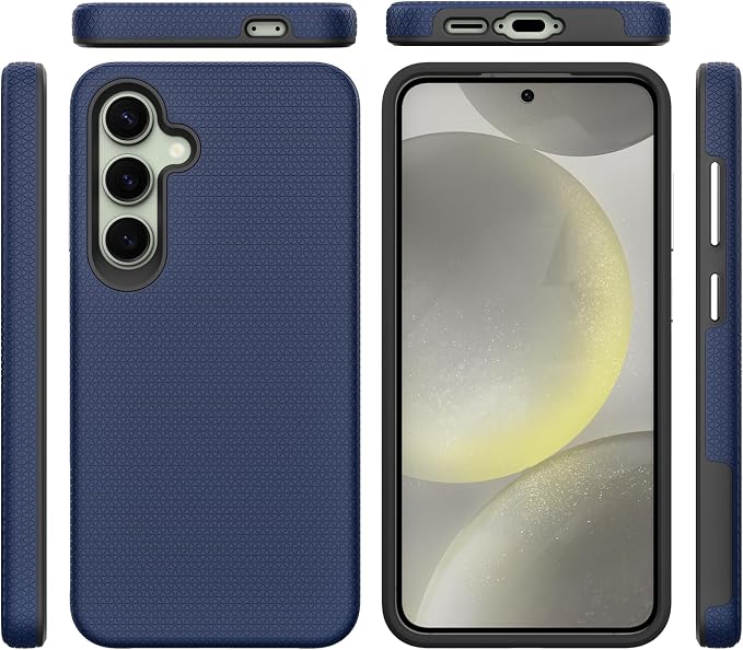 Miimall Rugged Case for Samsung S24 FE, Dual Layer Protection, Military Shockproof, Anti-Slip, Anti-Scratch, Tough Full Body Heavy Duty Slim Case, Dark Blue - Image 9