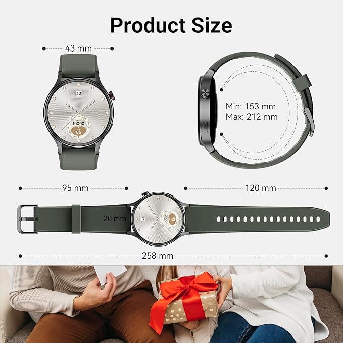 Fitpolo Smart Watch for Men Women,1.3" AMOLED Touchscreen Fitness Tracker, Make/Answer Calls, Heart Rate SpO2 Monitor, 3ATM Waterproof, Sleep & Activity Tracking Smartwatch for Android Phones iPhone - Image 8
