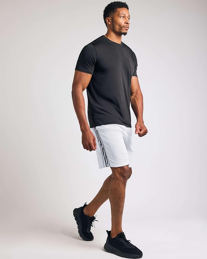 5 Pack Men's Mesh Shorts Athletic Basketball Sports Gym Workout Pockets | Cooling Moisture-Wicking, 9", Long, Quick-Dry, Breathable, Elastic Drawstring Waistband. Running, Exercise, Soccer, Training. - Image 8