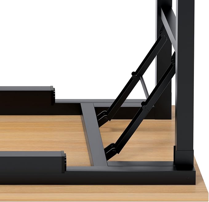 Need Office Computer Desk 39.3 Inch Sturdy Folding Laptop Table Teak | Black Frame Writing Gaming Work Table/Foldable Home Office Desk/Sewing Table, No Assembly Required - Image 8