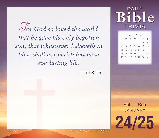 Bible Trivia 2026 Daily Desk Calendar: Boxed Page-a-Day Christian Quiz Calendar with Daily Scripture Facts, Bible Challenges & Faith-Based Fun - Image 5