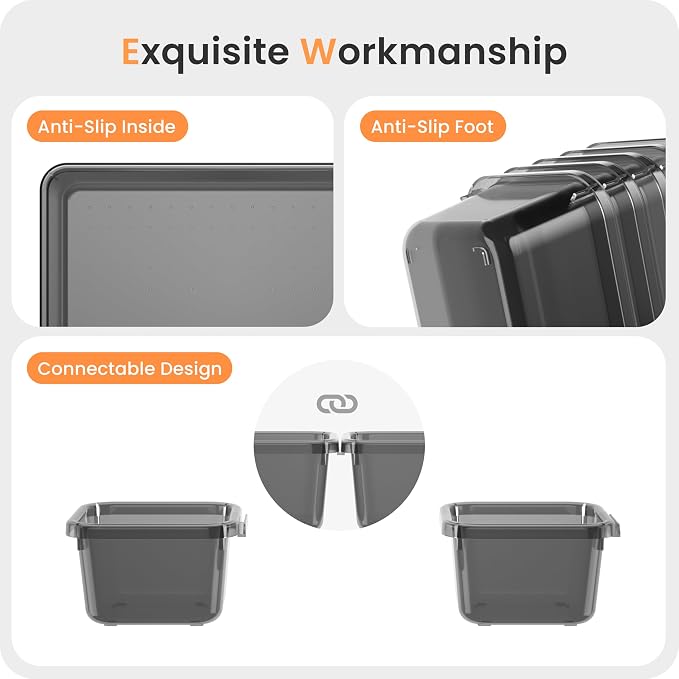 【Military Grade】A-LuGei Drawer Organizer,【】Makeup organizer,【Holds 177 Items】Bathroom Organizers and Storage,Organization and Storage,Desk Drawer Organizer for Vanity【Clear Black】 - Image 8