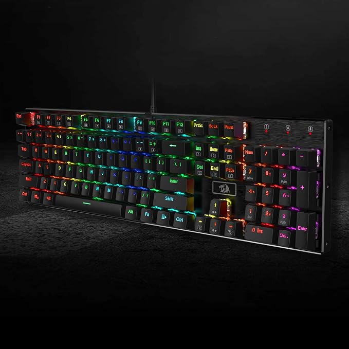 Redragon K556 Wired RGB Mechanical Gaming Keyboard, 104-Key Aluminum Board | Rock-Solid Metal Build, 20 Backlits for Immersive ESports Vibe, Hot-swap Smooth & Soft Linear Red Switch for Quiet Scene - Image 9