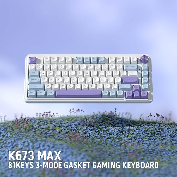 Redragon K673 PRO Wireless 81-Key RGB Gasket Gaming Keyboard, Scroll Knob | Multi-Function Control Wheel, 0-Delay Tri-Mode, Cushioned 5-Layer Noise Dampening for Creamy Thocky Sound, Compact 80% Size - Image 8