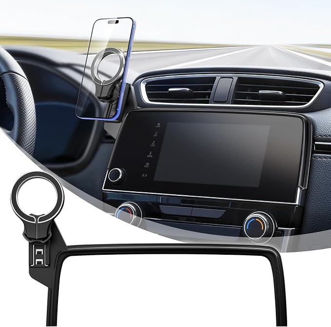 Car Phone Holder for Honda CRV 2017 2018 2019 2020 2021 2022: Magnetic Screen Cell Phone Mount for CR-V 5/7 Inch Touchscreen Accessories - 360° Rotation Compatible with MagSafe for iPhone Samsung - Image 9