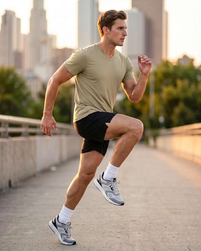 5 Pack Men's Dry Fit V Neck Gym Workout T Shirts Athletic Moisture Wicking | Cooling, Quick Dry, Breathable, Short Sleeve, Exercise, Cycling, Sports, Outdoor, Fitness, Golf, Crossfit, Hiking, Tennis - Image 6