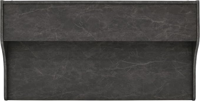 Calico Designs Woodford 45” Wide Modern, Secretary, Writing, Desk with Low Storage Hutch and Whtie Metal Tapered Legs in Marbled Dark Grey, White - Image 8