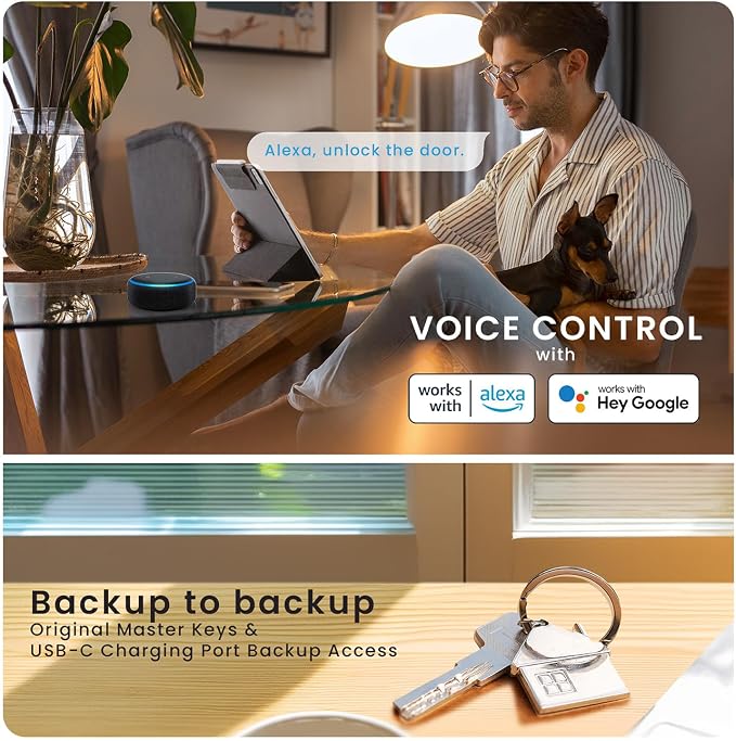 Lockly Secure Pro Smart Lock with Handle - Biometric Fingerprint & Patented Anti-Peep PIN Genie Keypad, Built-in Wi-Fi Keyless Entry Door Lock, App Remote Control, Works with Alexa & Google Assistant - Image 9