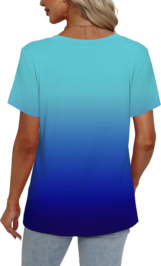 Alaroo Womens Summer Tops 2026 V Neck Short Sleeve Shirts Trendy Dressy Casual Vacation Outfits Printed - Image 4