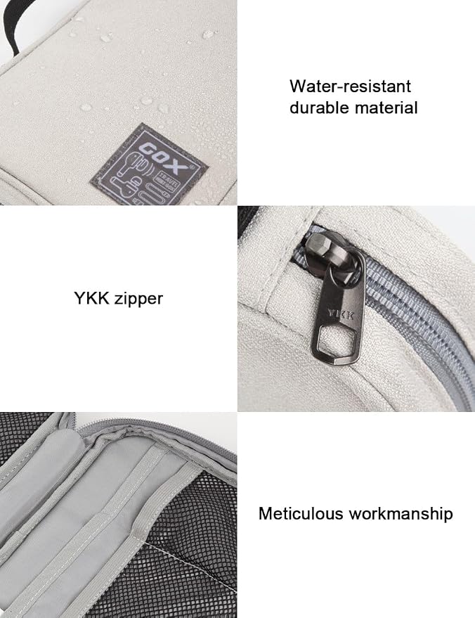 GOX Cable Organizer Pouch – Case for Chargers and Cords, Cord Organizer Travel Black, Small Cable Organizer Bag for Earbuds & Tech Accessories(BEIGE-Large) - Image 6