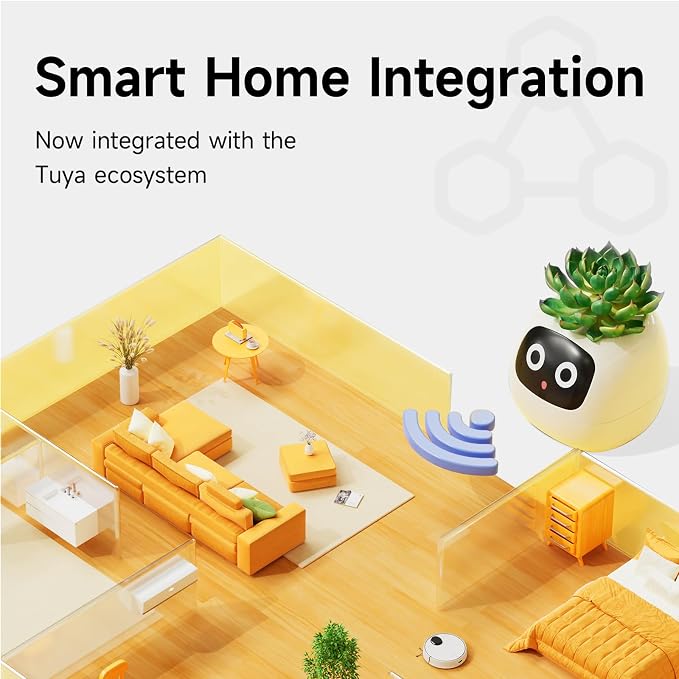 PLANTSIO smart pet Planter Robot Guidance on Plant Care with Emojis, Adorable Plant Companion with Rich Gesture Interaction, Neat Desk Setup Gift (Pink) - Image 7