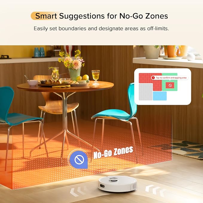roborock Q7 M5 Robot Vacuum and Mop Combo, 10,000Pa HyperForce Suction | Dual Anti-Tangle System, APP-Controlled Mopping, LiDAR Navigation, Robotic Vacuum Cleaner for Pet Hair and Carpet, White - Image 9
