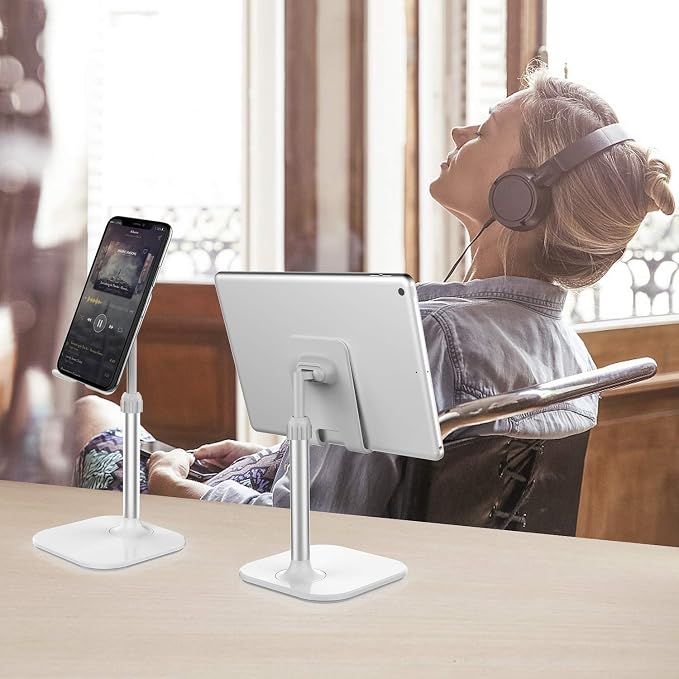 Doboli Cell Phone Stand, Phone Stand for Desk, Phone Holder Stand Compatible with iPhone and All Mobile Phones Tablet, Gifts for Adults Women Men Mom Wife, White - Image 7